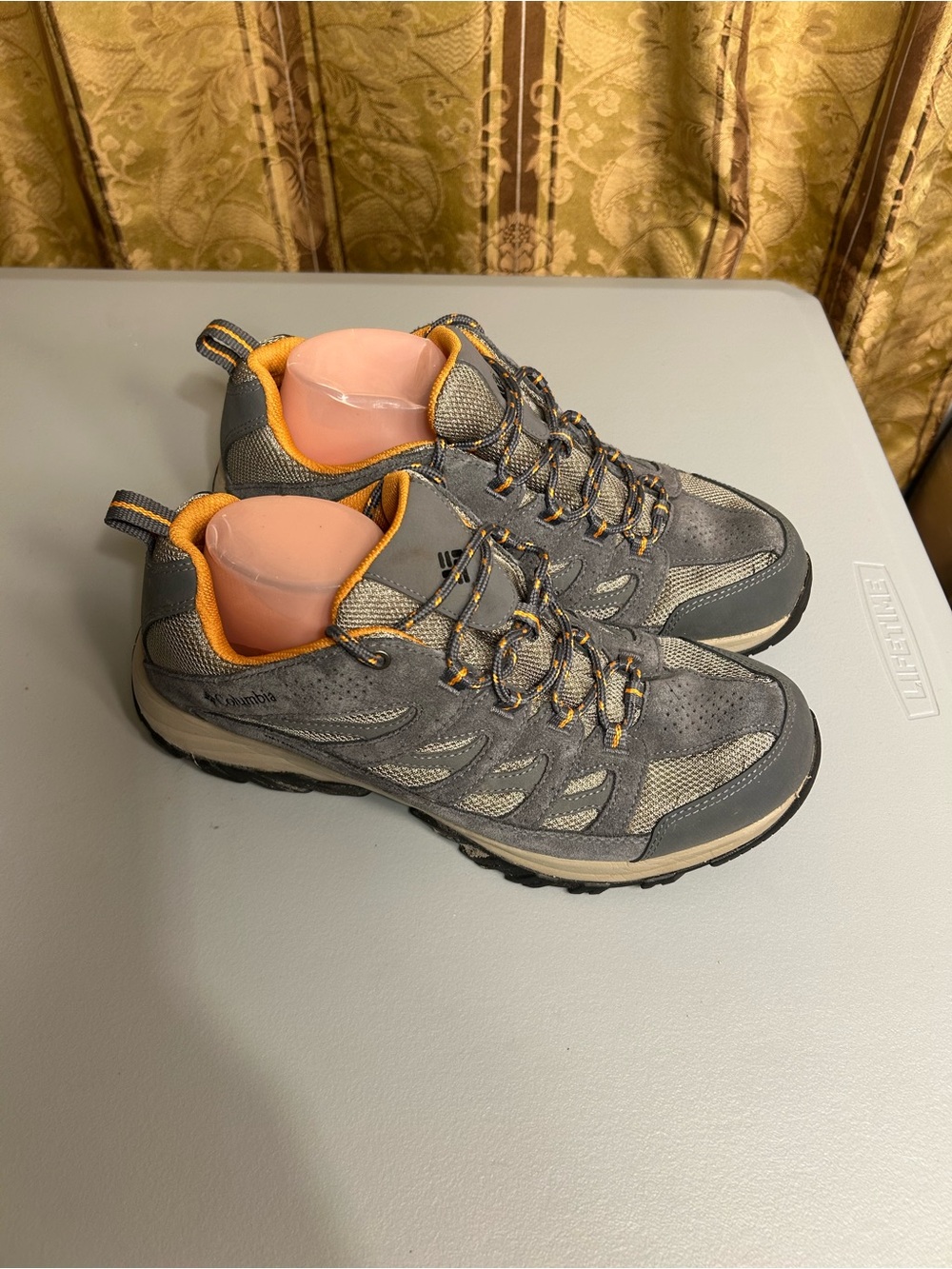 Columbia Gray Hiking Shoe with Orange Accents